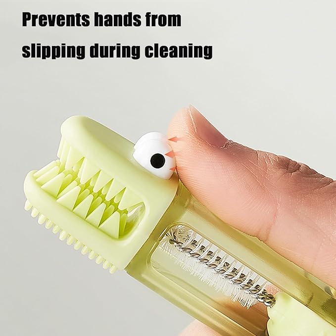 PandaEar 3 in 1 Cup Lid Gap Cleaning Brush Set, Multifunctional jar lids Cleaning Tools, Home Kitchen Crevice Brush Tools (Green/Blue/Pink)