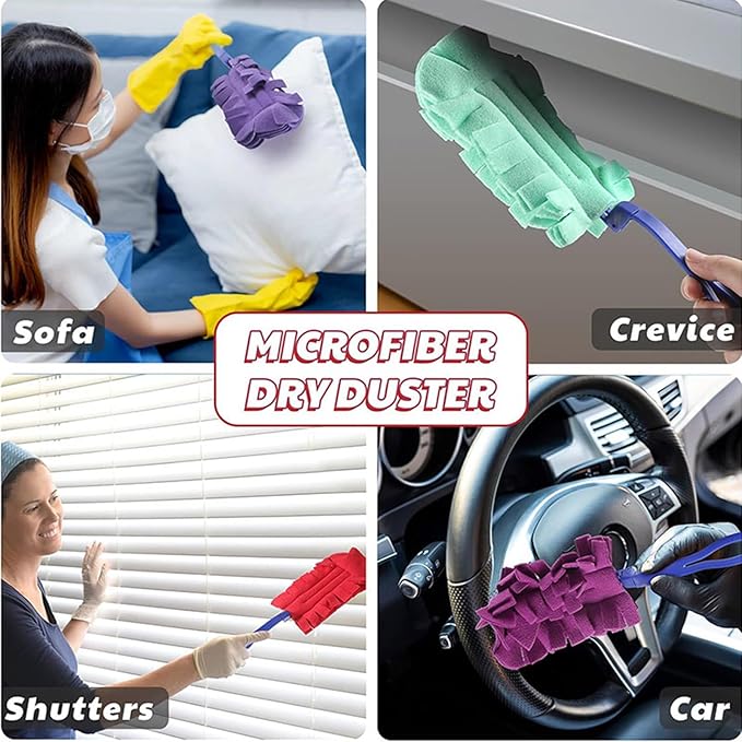 360° Electrostatic Duster Refills — The Sustainable Choice for a Dust-Free Home, Reusable Duster Refills, 360 Heavy Duty Duster Refills for Cleaning, Office, Ceiling Fan (1 Handle + 10 Refills)