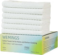 Cotton Dishcloths Set for Home and Kitchen Cleaning - 12x12 Inches Pack of 6- Dish Cloths,Dish Towels,Dish Rags - with Hanging Loop - 100% Cotton,Soft,Absorbent (White, 6)