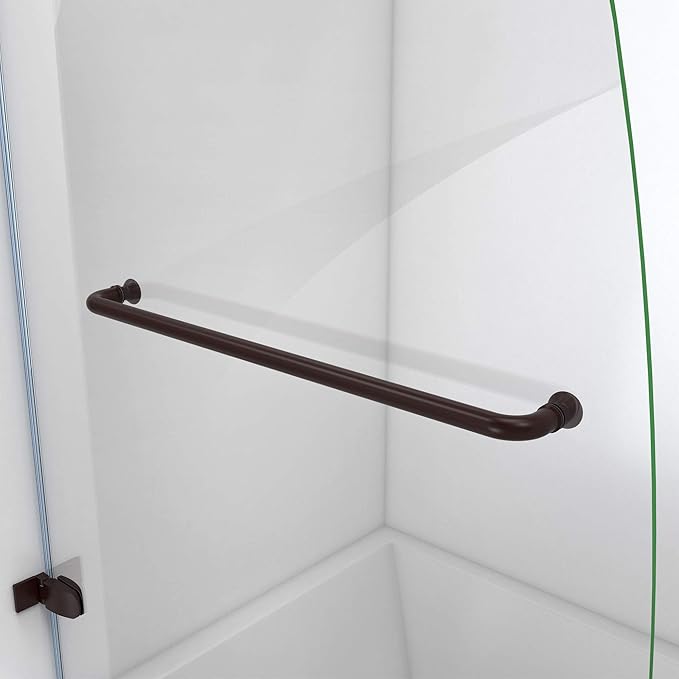 DreamLine Aqua Uno 34 5/16 inch W x 58 inch H Frameless Hinged Tub Door in Oil Rubbed Bronze