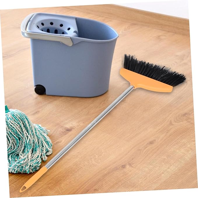Amosfun Soft Bristle Broom with Long Handle Heavy Duty Indoor and Outdoor Sweeping Broom for Home Cleaning Non-Stick for Kitchen and Garage