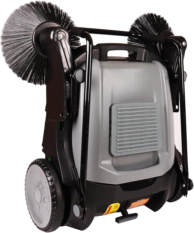 Industrial Manual Push Sweeper - 41" Wide | 14.5 Gal - Non-Electric Sweeper for Warehouse & Streets, Gas Stations & Parking Lots