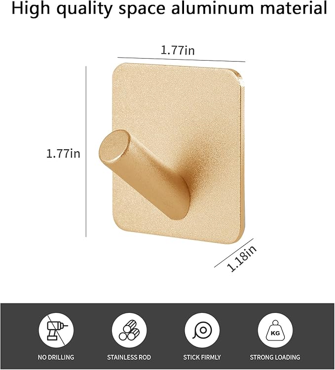 Paoli Heavy Duty Self Adhesive Hooks - Sturdy self Adhesive Hooks for Home, School and Office Easy to fit and Remove(4PC)