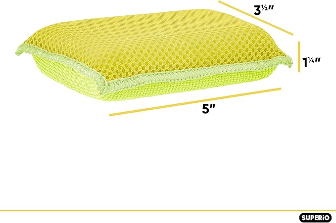 Microfiber Non-Scratch Dish & Kitchen Scrubber Heavy-Duty Household Cleaning Sponges, Multi-Purpose Cleaning Supplies for Dishes and Kitchens Pack of 9