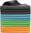 Tricol Clean 12 Pack Microfiber Cleaning Cloth 11.8x11.8inch - Streak-Free, Reusable Wipes for Glass, Kitchen, Car, Dusting - Absorbent & Lint-Free (Mixed Color 04, 11.8 x 11.8 in)