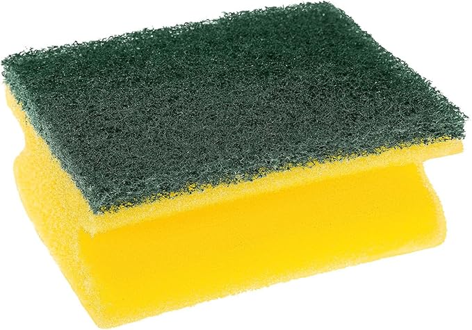Scotch-Brite Classic Heavy Duty Scrub Sponge, 16 Pieces - Durable Scourer That Easily Removes Grease & Burnt-on Food
