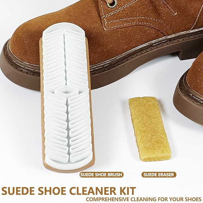 2Pcs Suede Shoe Brush and Eraser Suede Nubuck Cleaning Brush for Shoes