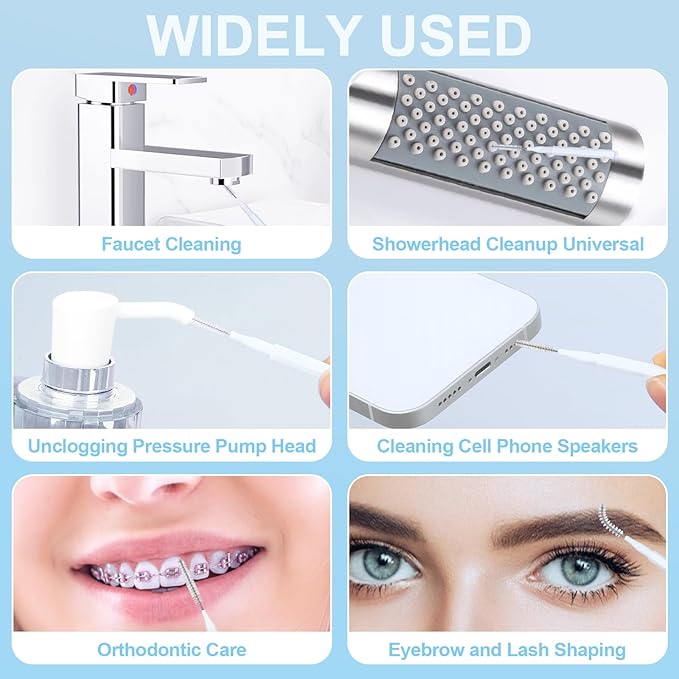 70-Piece Heavy Duty Shower Head Cleaning Brush Set - Professional Grade Bristles for Deep Cleaning Small Holes, Gaps, and Clogs - Durable & Portable Cleaning Tool Kit