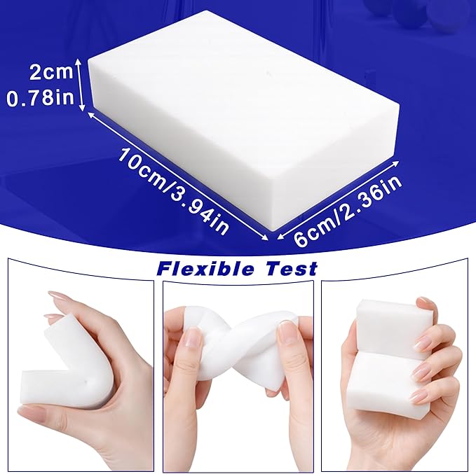 20 Pack Magic Cleaning Sponge Erasers, Non-Scratch Melamine Sponge Bulk Multi-Surface Cleaner Melamine Form Cleaning Scrubber Pad Sponges for Household Wall Shoes Bathtub Door Shower Bathroom Kitchen