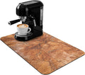 Coffee Machine Mat 20x12 Inch, Wood Grain Slices Design, Absorbent Hide Stain Rubber Backed Dish Drying Mat for Kitchen Counter, Bar Mats for Countertops, Under Coffee Bar Machine Pot Espresso Machine