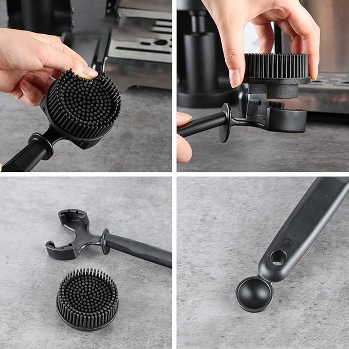 Silicon Coffee Machine Cleaning Brush Professional Design for 360° Cleaning of Espresso Group Head Detachable Silicon Bristles for 51MM Grouphead