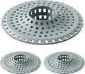 Shower Hair Drain Catcher, Silicone Bathtub Drain Hair Catcher Strainer, All-in-one Tub Hair Catcher Drain Protector for 1.48'' to 1.76'' Regular Drains, 3PCS/Greyish Blue