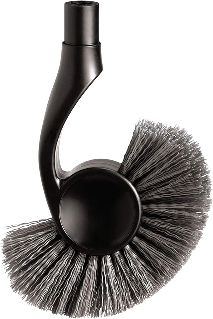 simplehuman Replacement Toilet Brush Head, Easy Screw On, Stiff Outer Bristles, Black Plastic