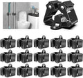 3-H Stainless Steel Broom Holder Wall Mount 15-Pack- Heavy Duty Mop Organizer, Wall Mounted Broom Storage with Secure Mounting for Laundry Garage Bathroom