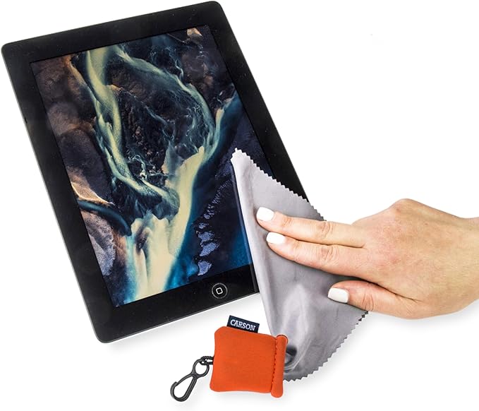 Carson Stuff-It Microfiber Lens Cloth Cleaning System for Eyeglasses, Smartphones, Tablets, Optics, Lenses, Cameras and More