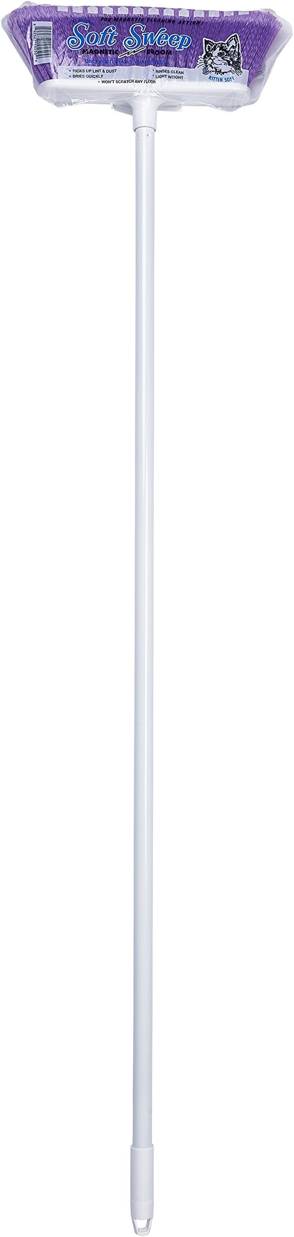 The Original Soft Sweep Magnetic Action Broom - 4 Brooms - Purple, Pink, Blue, Yellow