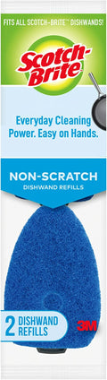 Scotch-Brite Non-Scratch Dishwand Refills – Scrubber Sponge Heads for Dish Wand – Safe for Non-Stick Cookware, Durable & Long-Lasting – Easy Attachment – 2-Pack