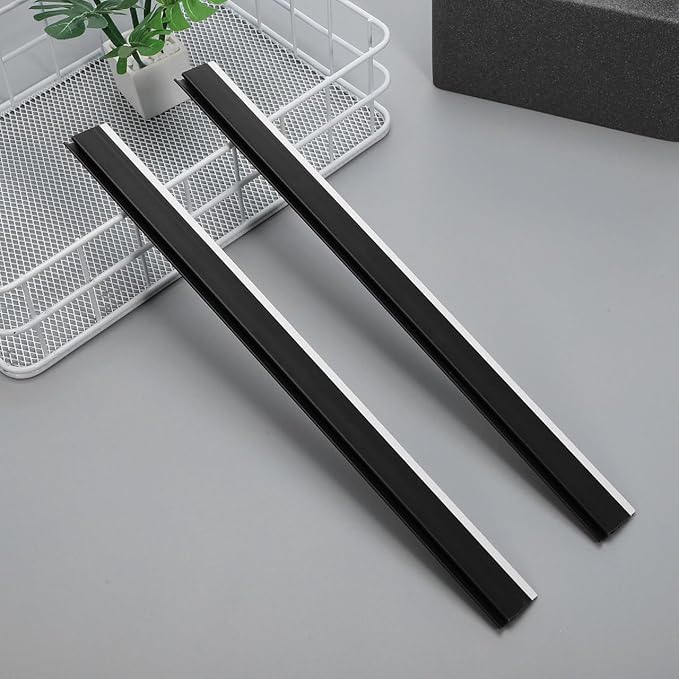 Dustpan Replacement Edge Strips 2 Pack Plastic Rubber Lip for Garbage Shovel 11.41X1.02 Inch Soft Pressing Bar Design for Floor and Corner Cleaning