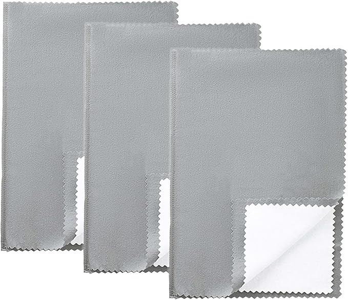 Pro Size Polishing Cloth Large Cleaning Cloths for Gold Silver and Platinum Jewelry Coins Watch, Silverware 11 x 14 inches Each Tarnish Remover Keeps Jewelry Shining (3PCS)