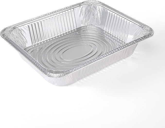 Glad Disposable Aluminum Half Size Deep Steam Pan | 2 Count | 12.5" x 10.25" x 2.5" | Foil Steamware for Steaming (Pack of 2)