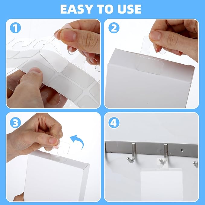 Giantree 200 Pcs Clear Self Adhesive Hang Tabs Hooks, Heavy Duty J-Hook Hanging Tags Clear Plastic Hanger Tags for Retail Display in Business Shop Offices Home