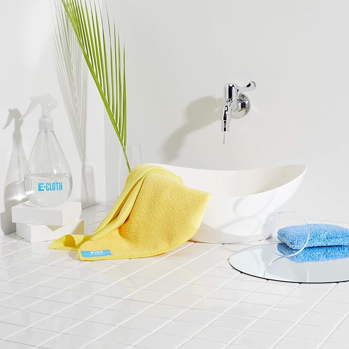 E-Cloth Bathroom Cleaning Cloth, Microfibre, Yellow, 2 Pack