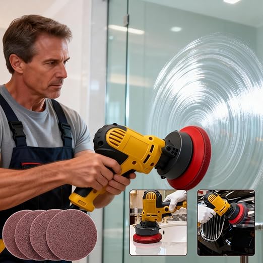 20 PCS 4 Inch 120 Grit Hoop and Loop Scrubber Scouring Pads Drill Scuffing Disc Flocking Scuff Pads, Conditioning Discs Polishing Pads for Furniture Automotive Cleaning, Rust Removal