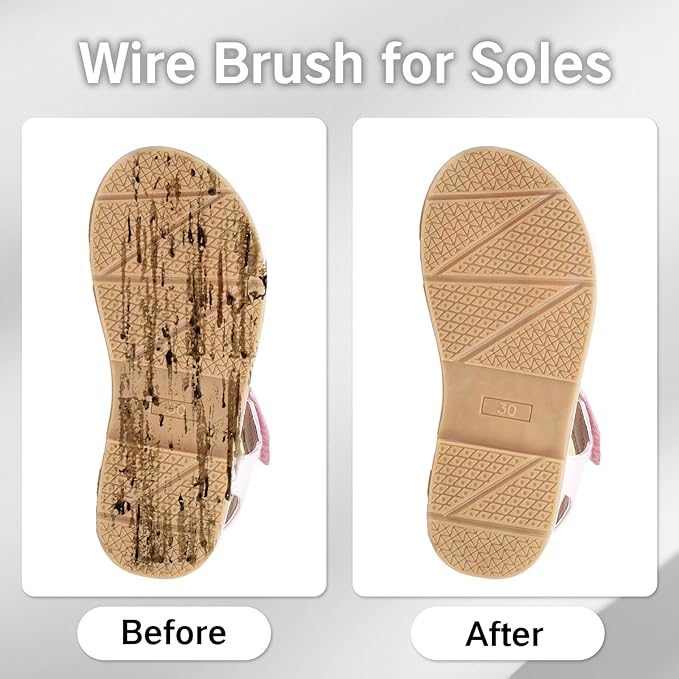 NIIIYTYB 2 Pack Bowling Shoe Brush 2-in-1 Heavy Duty Scrubber for Shoes Sliders Golf Cleats and Boots Outdoor Shoe Cleaning Brushes for Mud and Dirt Durable Stainless Steel Wire Brush Cleaner Kit