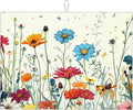 Butterfly Flowers Dish Drying Mat 18x24 Inch, Microfiber Absorbent Fast Dry Mat Daisy Floral Large Dish Mat Drying Kitchen Mat, Kitchen Drying Pad for Kitchen Counter Coffee Bar Decor Gifts