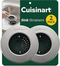 Cuisinart Sink Strainers- 2 Pack Kitchen Sink Drain Strainer & Food Catcher with Enamel-Coated Stainless Steel Rim and Silicone Base, Fits Standard 3.5" Drains, Outer Diameter 4.35", Scratch-Safe