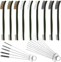 Wire Brush Set for Car Detailing - 9 PCS Cleaning Kit with 3 Brass, 3 Steel, 3 Nylon Brushes