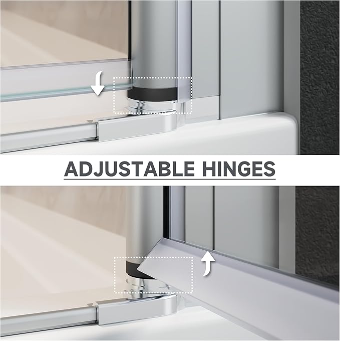Glass Shower Door 33.5-35" W x 72" H, UCALAFEE Frameless Pivot Swing Door with 1/4" (6mm) SGCC Clear Tempered Glass, Waterproof Seal, Easy Clean & Anti-Fog Coating, Reversible Installation, Silver