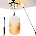 Feather Duster Lengthen Extendable Lambswool Feather Duster with Extension Pole Up to 59 Inch,Used for Home Cleaning Ceilings Furniture Fans Washable