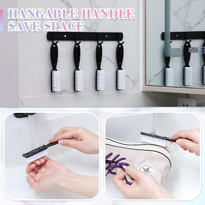 Patelai 15 Pieces Nail Brush Handle Grip for Cleaning Fingernails Toes Scrub Manicure Pedicure(Black)