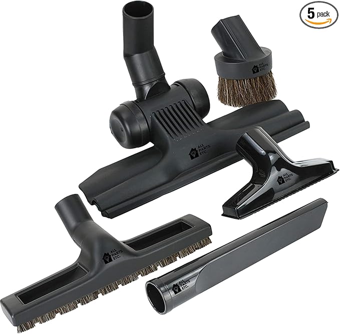 Vacuum Attachments for 1.25" Vacuum Cleaner Accessories, Dust Brush, Crevice Tool, Floor Tool Brush, Upholstery. Fits Shop Vac, Miele, Shark, Oreck, Hoover, Kirby, Eureka, Bissell.