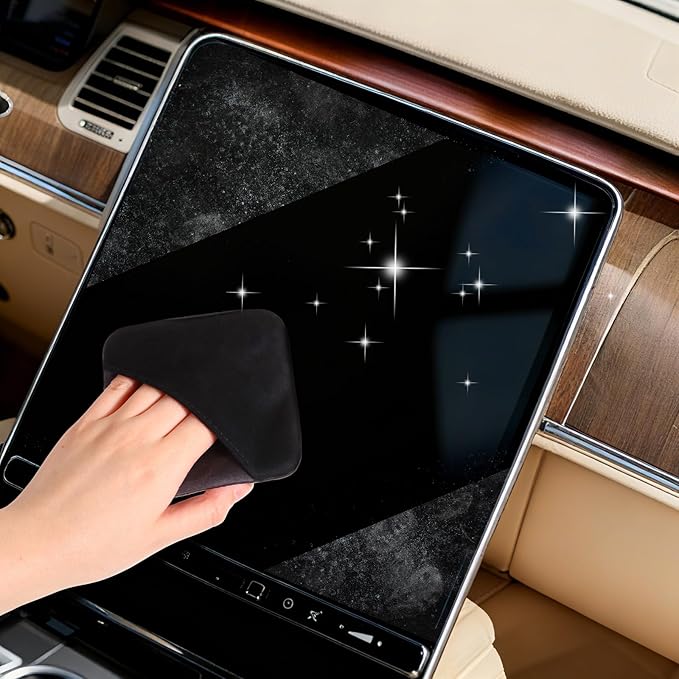 4 Pcs Car Screen Cleaner Car Touch Microfiber Screen Cleaner Cloth Cleaning Wipes Interior Pad for Vehicle Dashboard LCD Accessories 4.13×4.13 Inches(Square)