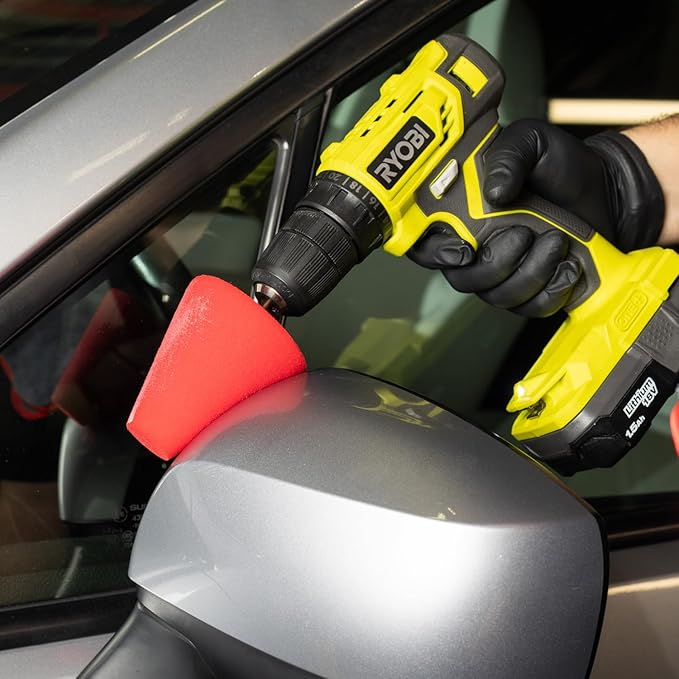 Maxshine Universal M8 Wheel Drill Finishing Cone Sponge | Professional Detailing Tool for Wheels, Rims & Upholstery | Universal Fit M8 Drill Attachment for Auto Detailing, Polishing & Cleaning