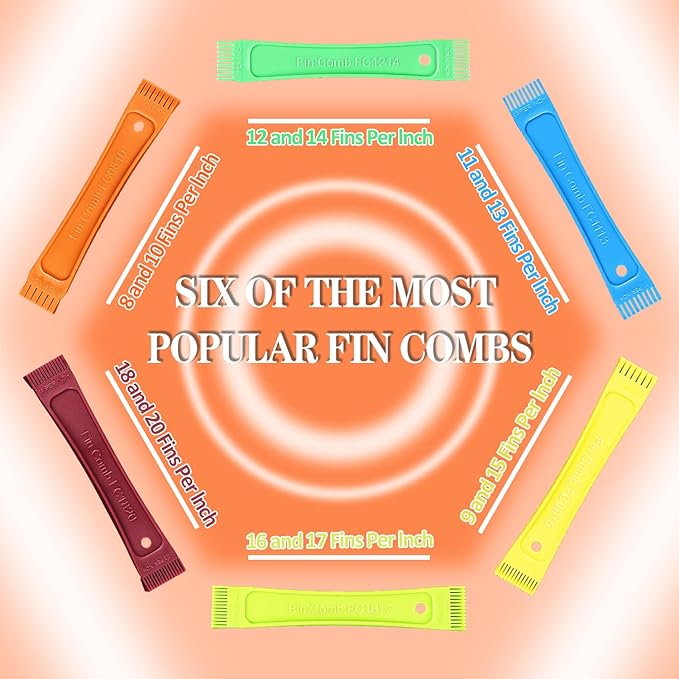 【Upgraded】 Air Conditioner Condenser Fin Comb Set Include FCR6 Fin Comb and Condenser Fin Comb Brush Repair Tool for Condenser Coil by Cenipar