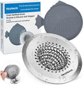TRAPMATE Shower Drain Hair Catcher, 2.8" Fast Drainage Bathtub Stopper Drain Strainer Kit, Stainless Steel Shower Drain Cover, Bathtub Drain Protector For Sinks & Tubs (Patented Product)