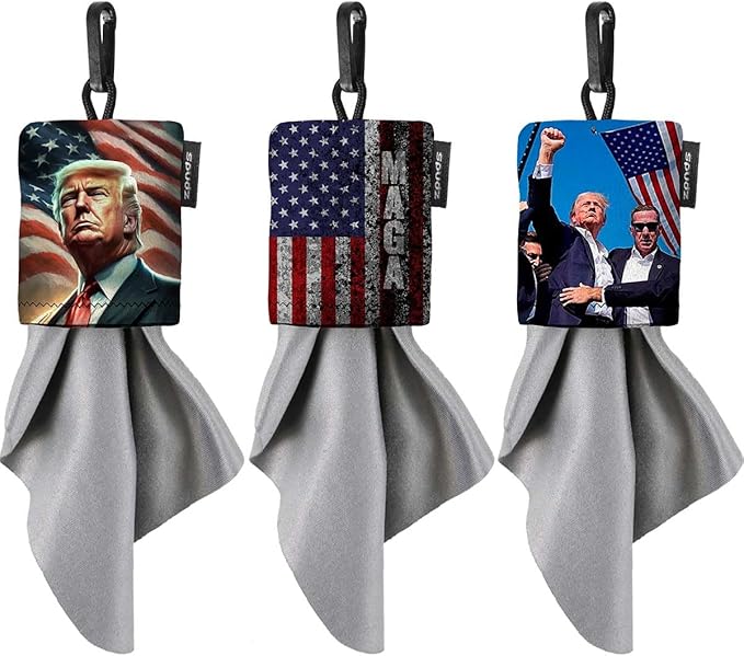 SPUDZ Classic Trump MAGA Variety Pack | Three 10" x 10" Microfiber Towels w/Neoprene Pouches | Premium Microfiber Cleaning Cloths for Laptops, Lenses, Cameras, Screens and More | Trump MAGA Value Pack
