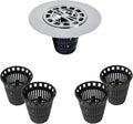 Danco 10529P Chrome Shower Drain Hair Catcher for Stand-Alone Shower, 3-inch Shower Drain Hair Trap, Includes 5 Replacement Baskets, Shower Strainer
