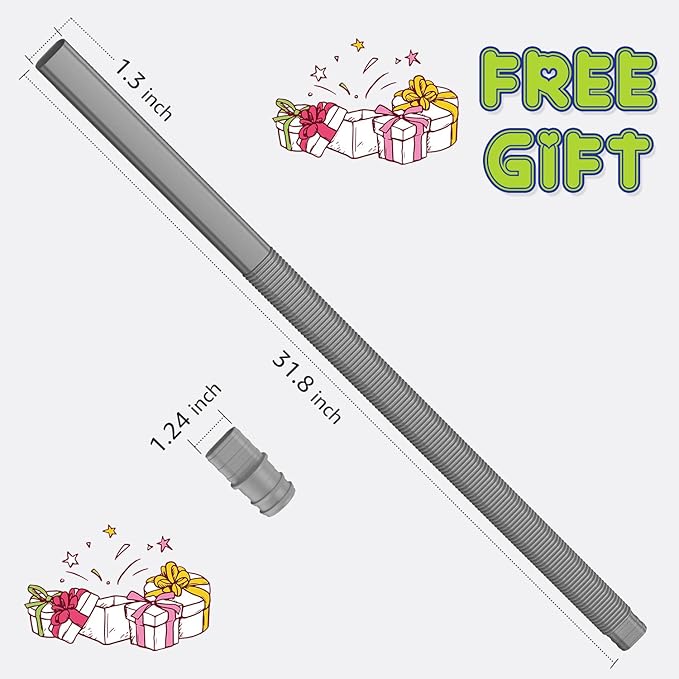 Sealegend 2PCS Dryer Vent Cleaner Kit with Guide Wire Vacuum Hose Attachment Brush Lint Remover Power Washer and Dryer Vent Vacuum Hose Grey