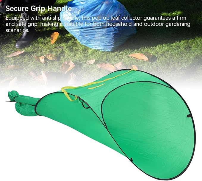 Pssopp Pop Up Leaf Collector, Portable Foldable Leaf Bags Dust Pan Convenient Effortless for Leaves Lawn Debris Grass Clippings Outdoor Gardening Leaf Removal