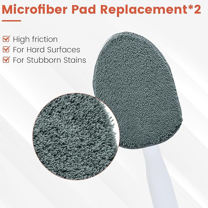 Scouring Pads Microfiber Cloth Refills 6 Pack, Fit Tub Tile Scrubber Brush Cleaning, Reusable Scouring Scrub Pad and Microfiber Scrub Pads Set for Cleaning Bathroom Kitchen Toilet Tile Sink