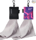 SEIBER Eyeglass Cleaning Microfiber Cloth,7 x 7 inch Glasses Cloth for Sunglasses,Laptops, Cameras,Screen- with Neoprene Pouch,Self-Closing Bottom(2PCS,BKPurple)