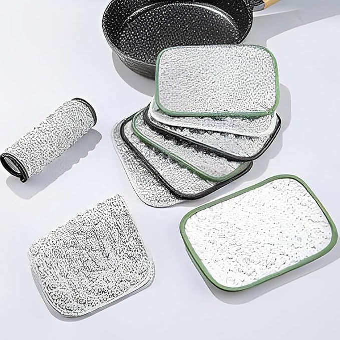 5PCS Double-Sided Thickened Wire Dishwashing Rags - Non Scratch Wire Dishcloth & Miracle Wire Cleaning Cloth, Multipurpose Use on Dishes, Pots, Sinks & Kitchen Surfaces