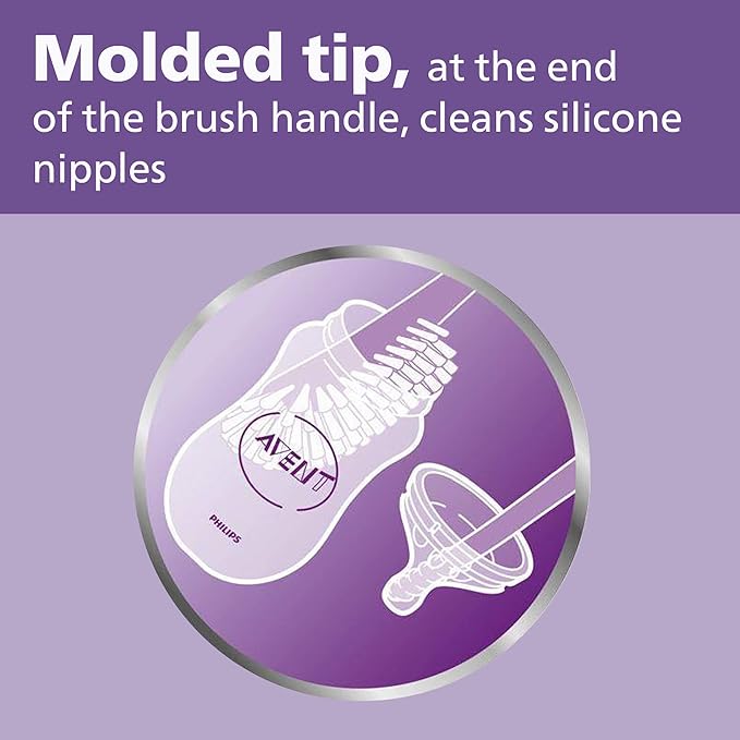 Philips AVENT Baby Bottle and Nipple Brush,Grey,SCF145/18,(Pack of 12)