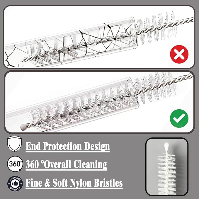 Straw Cleaner Brush Extra Long 14 inch for Stanley Cups 40,30,20oz, 8 inch Reusable Straw Cleaner for Baby Bottle, 12 inch Straw Brush Cleaner Kit, Pipe Cleaning Brush for Sippy Cup,Tumbler.