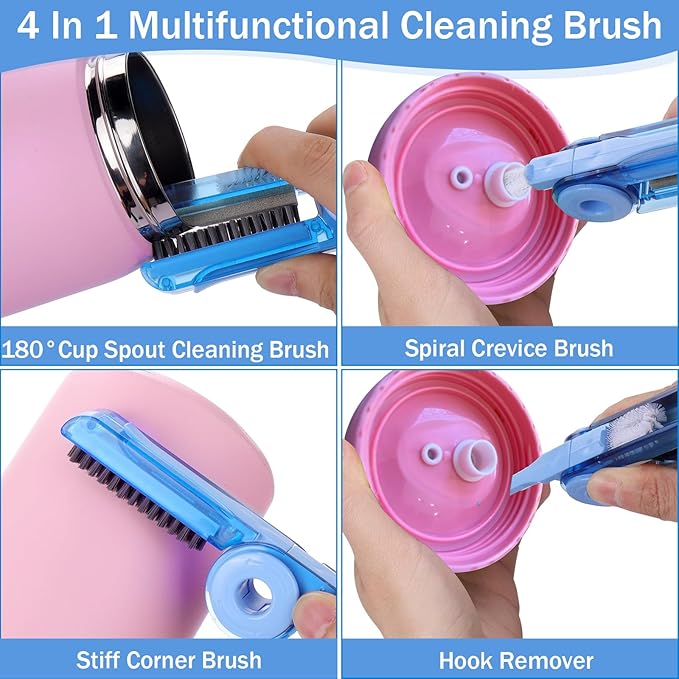 XANGNIER 3 PCS Water Bottle Cleaner Brush Set for Zak 12 oz/15 oz,Multifunctional Bottle Brush and Long Straw Cleaner Brush,Cleaning Kit for Zak Tumbler Cup Accessories