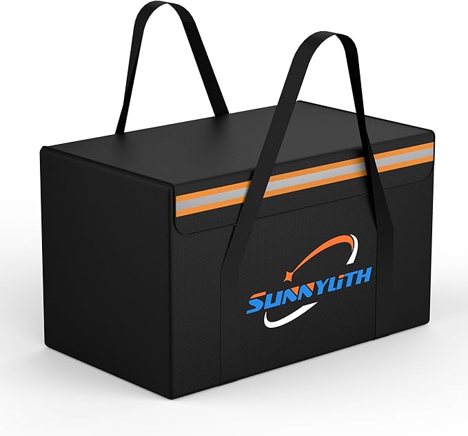 12V 100Ah LiFePO4 Lithium Battery Fireproof Safe Bag, Large Capacity Explosion-proof Lipo Battery Bag for Charging and Storage,14×9.5×7.8in Waterproof Box Compatible with Litime and ECO